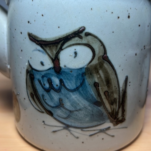RARE Vintage Wony Ltd Owl teapot with wicker handle 6 Cups Japan Hand Painted - Picture 6 of 15